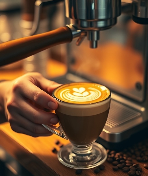 Barista preparing coffee